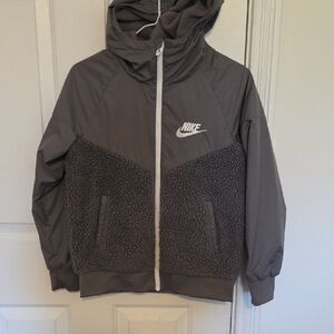 Nike Gray Fleece Hooded Jacket